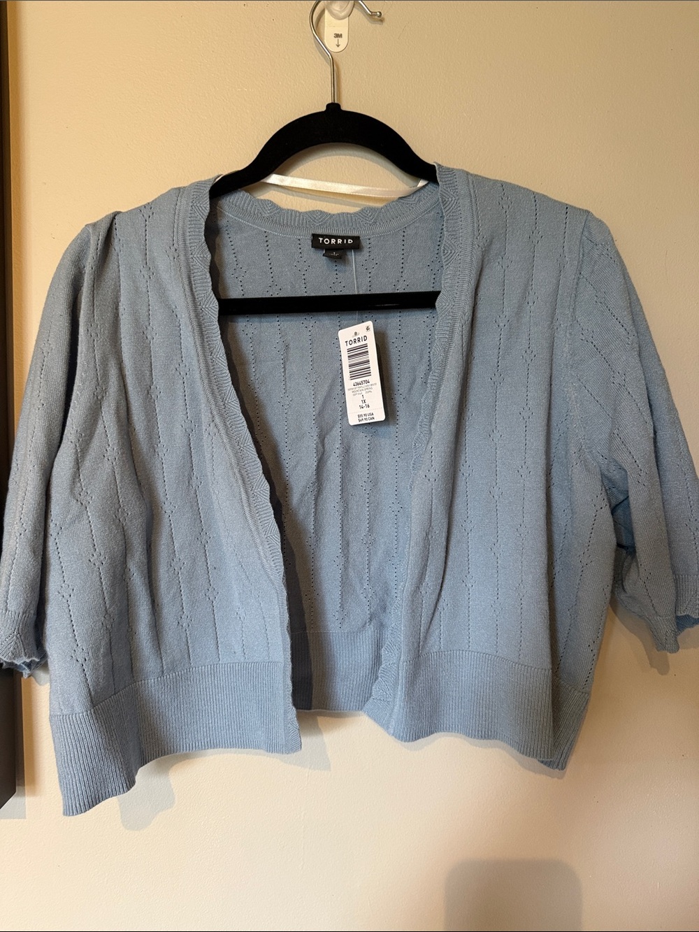 torrid Light Blue Open-Front Short Cardigan